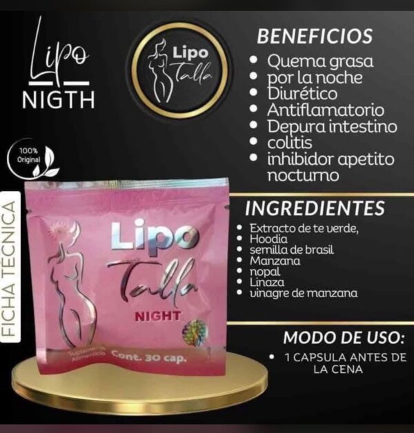 LIPO TALLA DE NOCHE 30CÁPSULAS DE 500mg