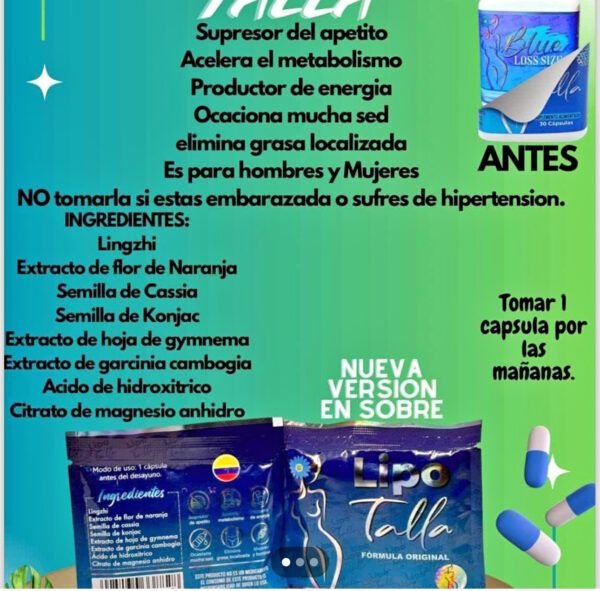 LIPO TALLA DE DÍA ☀️30CÁPSULAS DE 500mg - Image 4